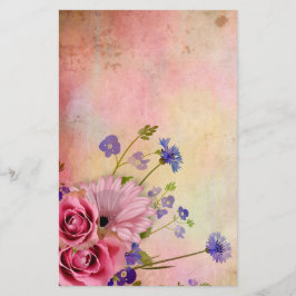 Papelaria Rosa e Wildflower