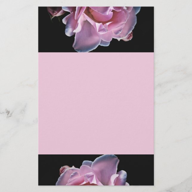 Papelaria Rosa lindo do rosa no preto (Frente)