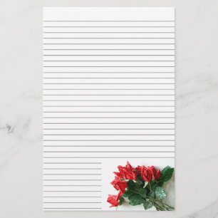 Papelaria Rosa vermelha Buquê Stationery - pequenas linhas o