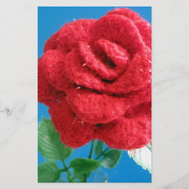 Papelaria Rosa vermelha de algodão (Frente)