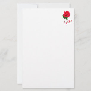 Papelaria Rosa vermelha Love You Stationery