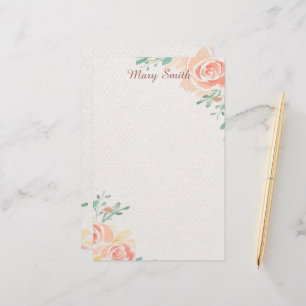 Papelaria Rosas cor-de-rosa personalizadas