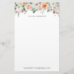 Papelaria Rosas de Jardim de Aquarela bonito Personalizados