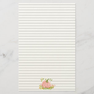 Papelaria Rosas de outono de abóbora rosa listradas
