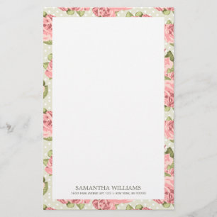 Papelaria Rosas de Vintage Rosa