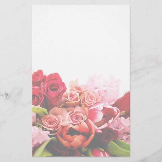 Papelaria Rosas e Flor - Papel de Carta (Frente)