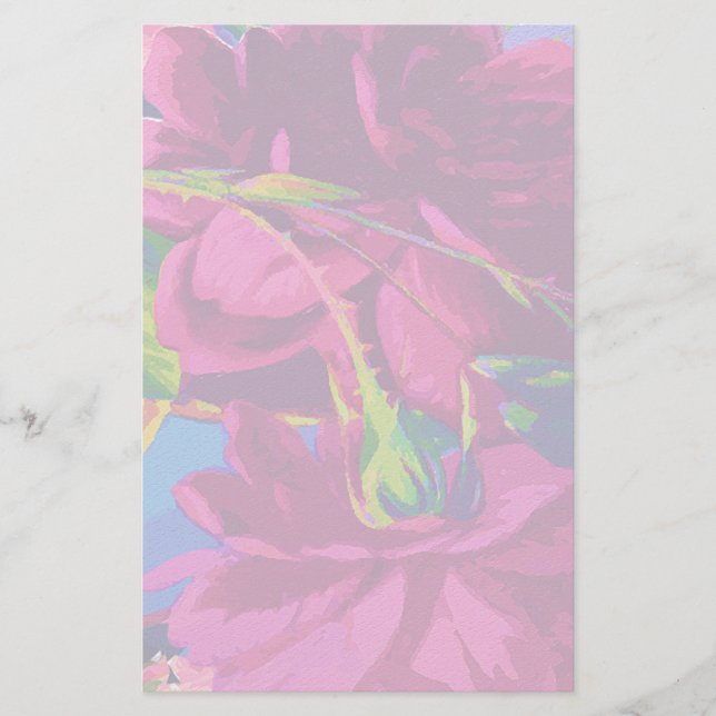 Papelaria Rosas Fuchsia (Frente)