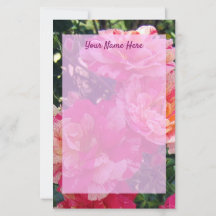Rosas listradas de rosa e branco editáveis 14 cm x