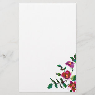 Papelaria Rosas magenta cor-de-rosa-vindima, rosas cor-de-ág