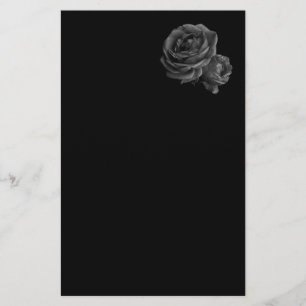 Papelaria Rosas Pretas Góticas