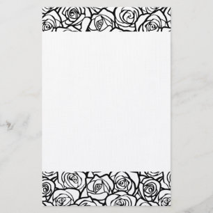 Papelaria Rosas preto e branco do vintage feminino