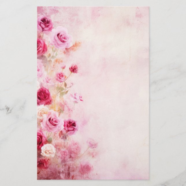 Papelaria Rosas Rosa Vintage (Frente)