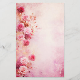 Papelaria Rosas Rosa Vintage