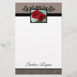 Papelaria Rosas vermelhas Formais Amor Cardíaco