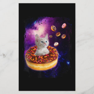 Papelaria Rosquinha De Gato Bonito Em Gatinhos Espaciais