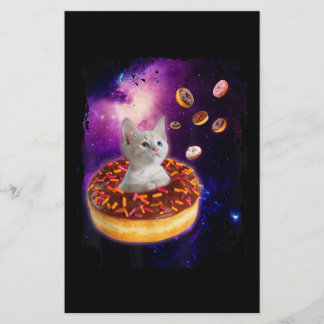 Papelaria Rosquinha De Gato Bonito Em Gatinhos Espaciais