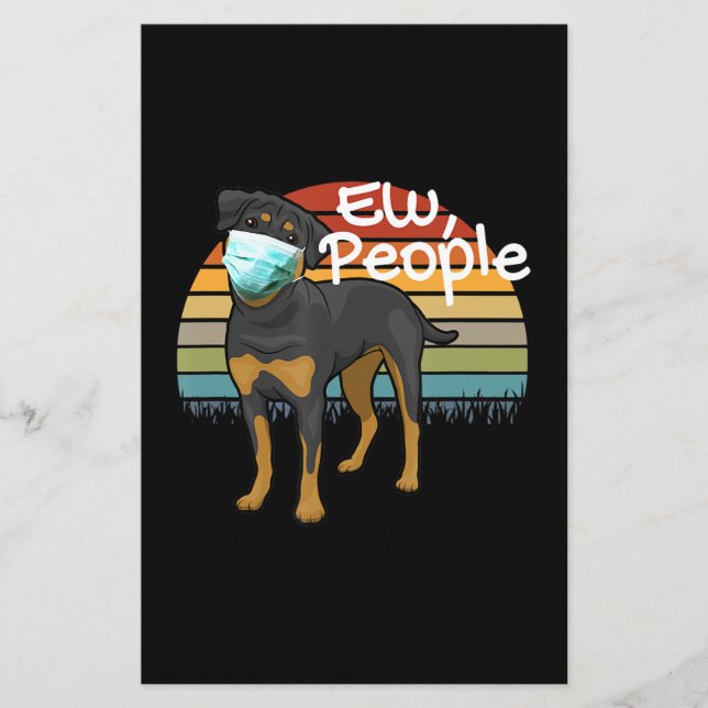 Papelaria Rottweiler Copo com Máscara - Pessoas - Rottweiler (Frente)