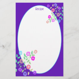 Papelaria Roxo com Arte Floral