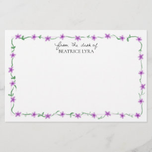Papelaria Roxo Floral Personalizável