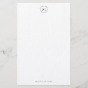Papelaria Royal Monographic Crest Smokey Cinzas Personalizad