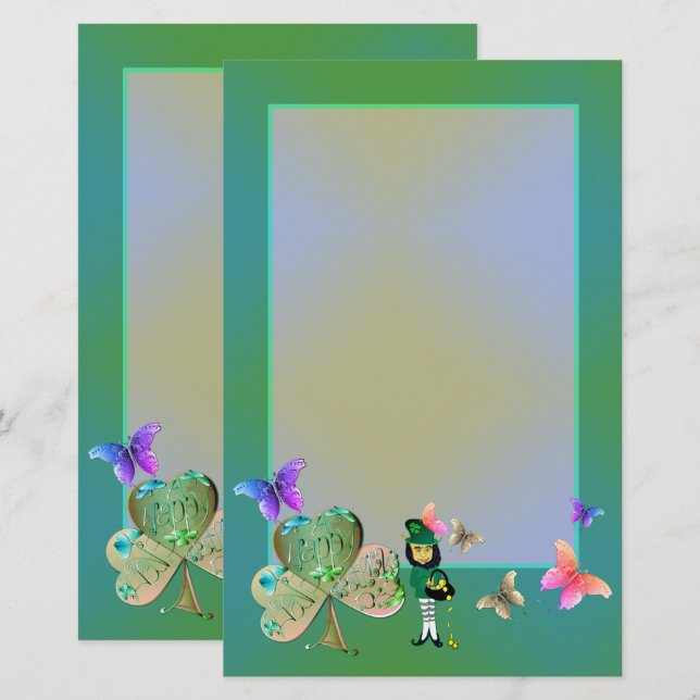 Papelaria Rua, lixaria do dia de Patrick (Frente/Verso)