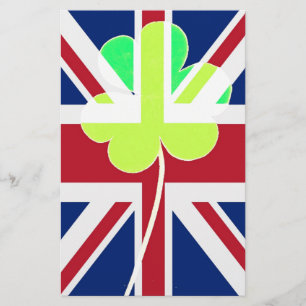 Papelaria Rua.Patrick Shamrock Clover UK Flag Irlanda