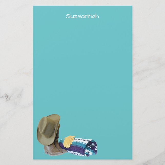 Papelaria Rustic Cowboy Boots Hum Blue Purple Blanket Person (Frente)