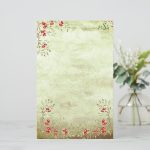 Papelaria Rustic de Vintage de Script Holly Personalizado Ho
