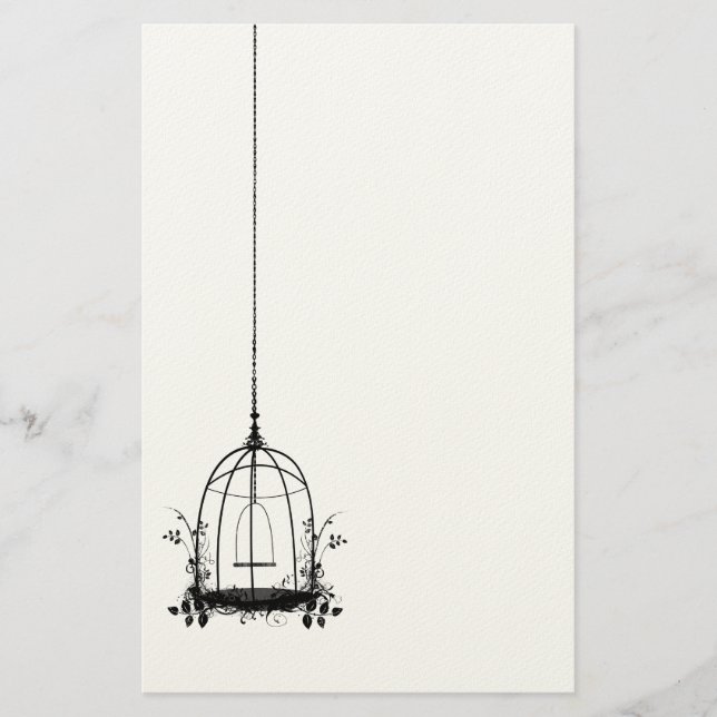 Papelaria Rustic Vintage Bird Cage (Frente)