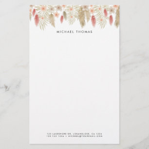 Papelaria Rustic Watercolor Boho Floral Personalizado