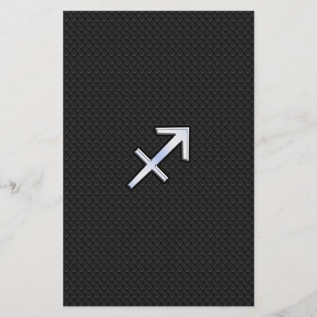 Papelaria Sagitário - Sinal Zodiac no Decor da Pele Cobra Pr (Frente)