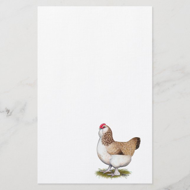 Papelaria Salmão Faverolle Hen (Frente)