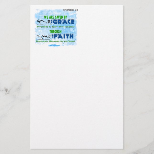 Papelaria Salvar pela benevolência com a fé (Frente)