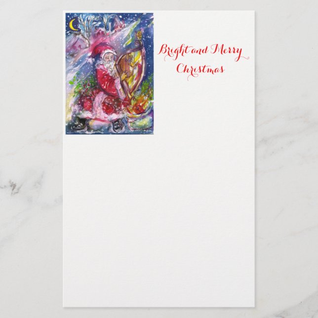 Papelaria SANTA CLAUS JOGANDO HARP NO Natal LUMINOSO (Frente)