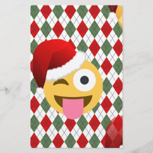 Papelaria santa claus piscar os olhos emoji