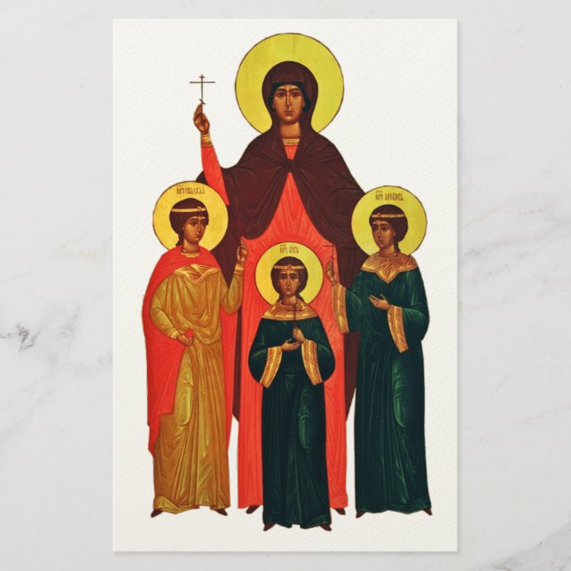 Papelaria Santa Sofia e Suas Filhas As Virtudes Eternas (Frente)