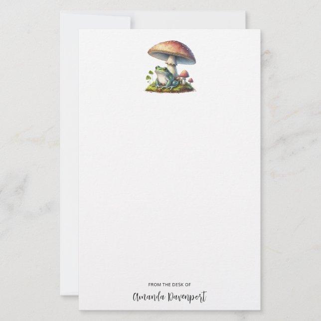 Papelaria Sapo Debaixo de um Cogumelo Natureza Fofa (Frente)
