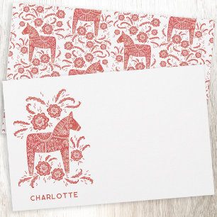 Papelaria Scandinávia Dala Horse Red Personalizada
