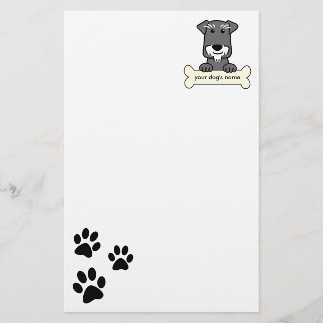 Papelaria Schnauzer diminuto personalizado (Frente)