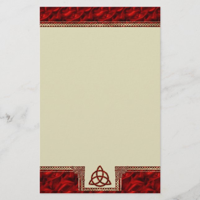 Papelaria Seda do vermelho de Triquetra (Frente)