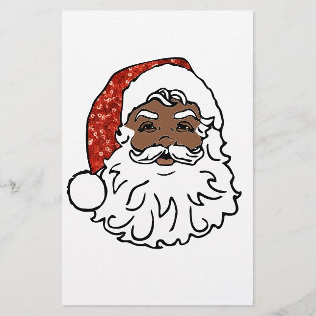 Papelaria sequências de preto santa claus (Frente)