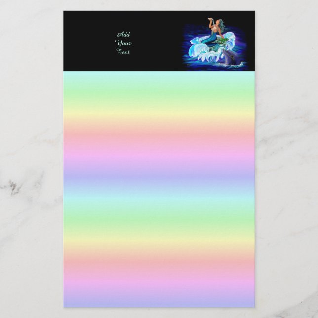 Papelaria Sereia com golfinho (Frente)