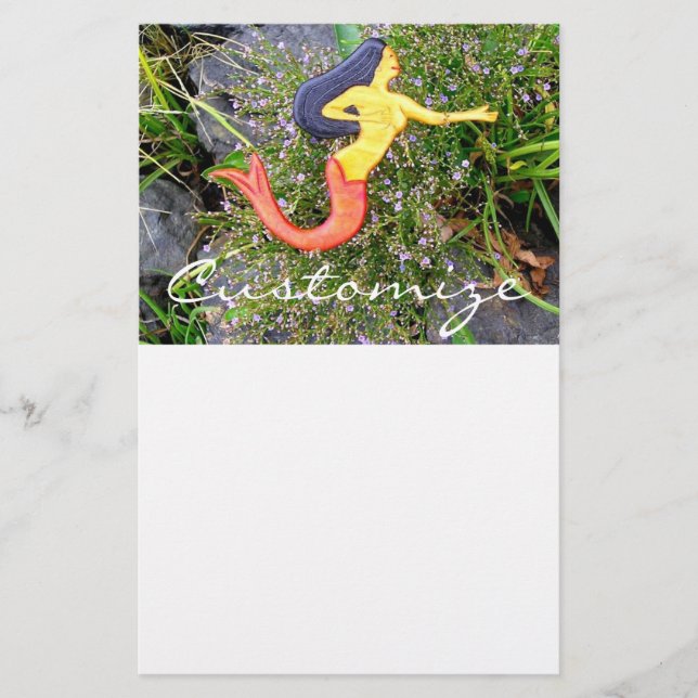 Papelaria sereia de cauda vermelha (Frente)