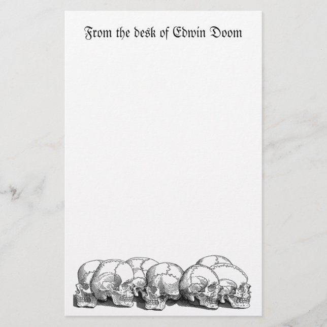 Papelaria Sete crânios de safra (Frente)