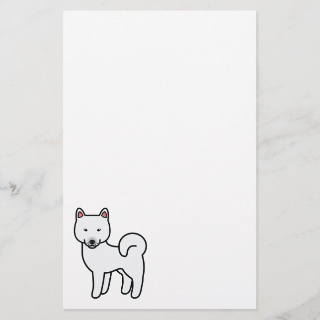 Papelaria Shiba Inu Branco (Frente)