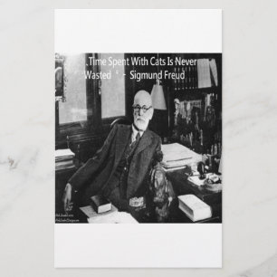 Papelaria Sigmund Freud em Seu Escritório & Citação de Gato