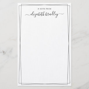 Papelaria Signature de Girly Calliographic uma nota de