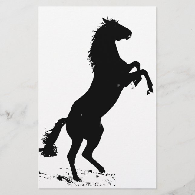 Papelaria Silhouette de Cavalo de Criação (Frente)