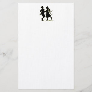 Papelaria Silhueta de um casal que dança um gabarito