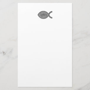 Papelaria Símbolo cristão dos peixes de IXOYE - efeito de